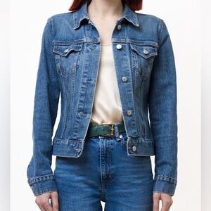 Vintage Gap Denim Jacket Stretch Trucker Button Front Long Sleeve Denim Blue M